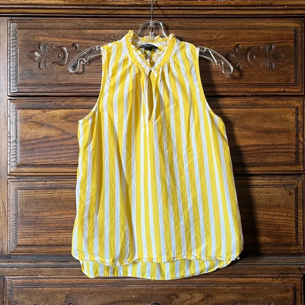 J. Crew Yellow Striped Sleeveless Top